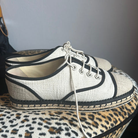 Chanel Lace Up Espadrille