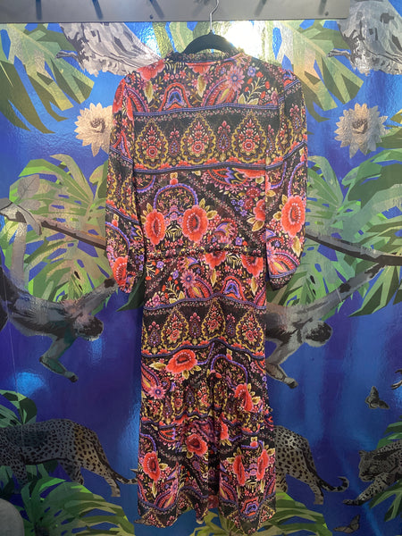 MISA LOS ANGELES Floral and Paisley Dress with Drawstring