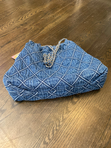 Tory Burch Denim/Silver Fleming Hobo Bag