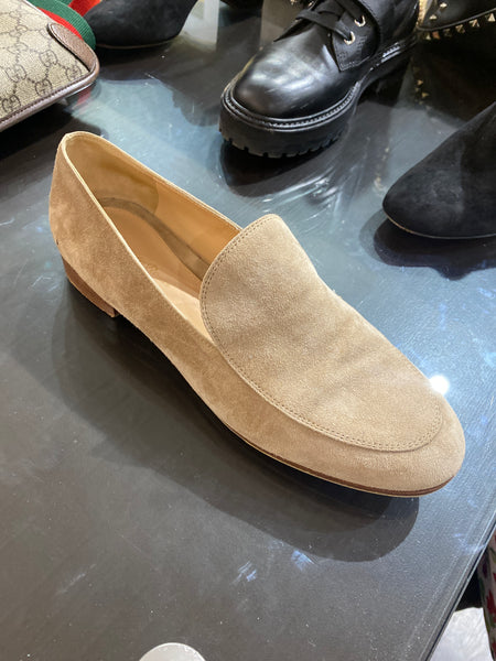 Gianvito Rossi Tan Suede Loafer