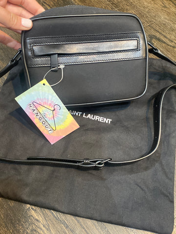 YSL Black Nylon and Leather Camp Camera Bag