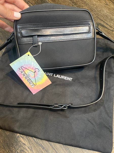 YSL Black Nylon and Leather Camp Camera Bag