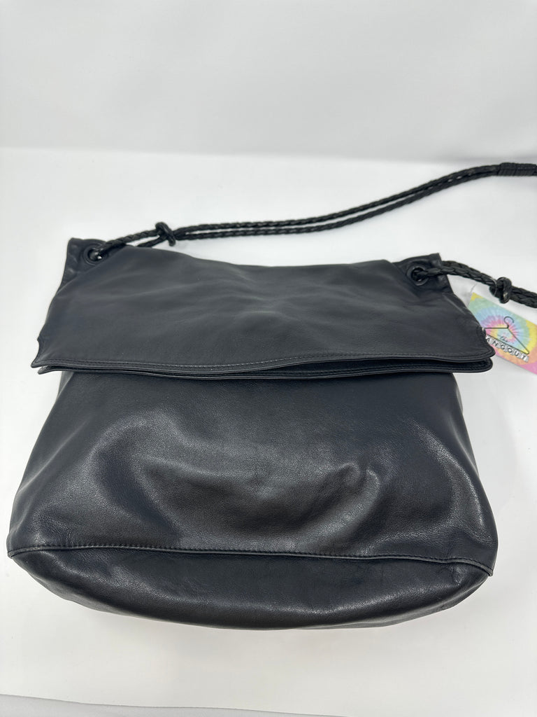 Vintage: Bottega Veneta Black leather Foldover Tallis Bag