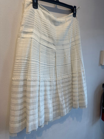 Vintage: Prada White Cotton Layered Pleated Skirt
