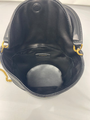 YSL Black GABY Bucket Bag with Gold Hardware