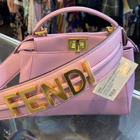 Fendi Mini Peekaboo Lambskin Leather in Violetta