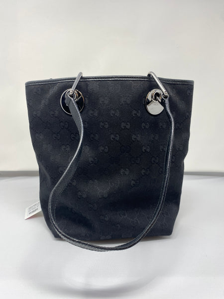 VINTAGE: Gucci Black GG Supreme ECLIPSE Two Strap Bucket Bag