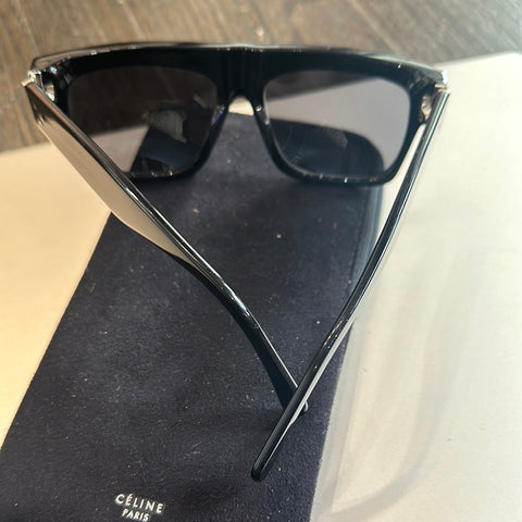 CELINE Black Rectangle Plastic Sunnies