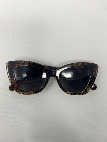 Fendi Brown  Tortoise Rectangle Cateye FF Sunnies