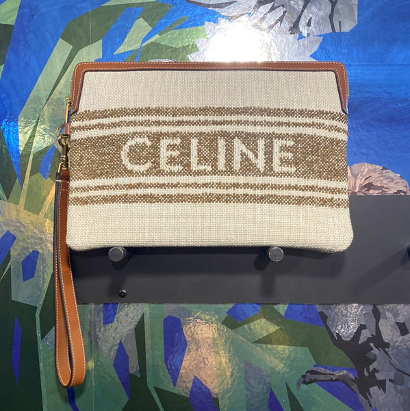 Celine Fabric Small Pouch with Strap
