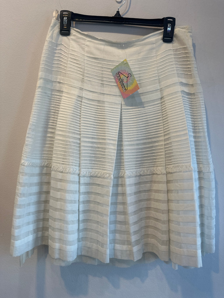 Vintage: Prada White Cotton Layered Pleated Skirt