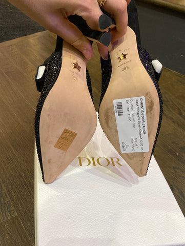 Christian Dior J'Adior Black Slingback Strass Covered 10,00 cm