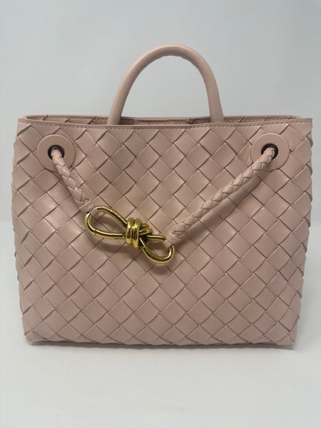 Bottega Veneta Andiamo Intrecciato Woven Leather Small Shoulder Bag