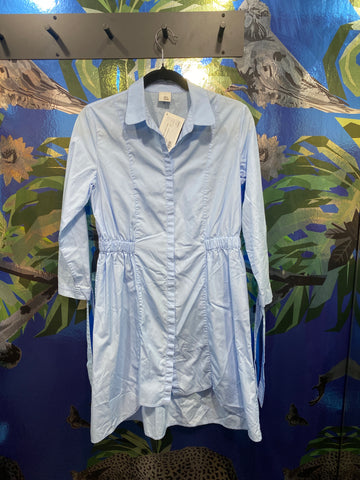 IRIS & INK Blue Collared Button Down Dress