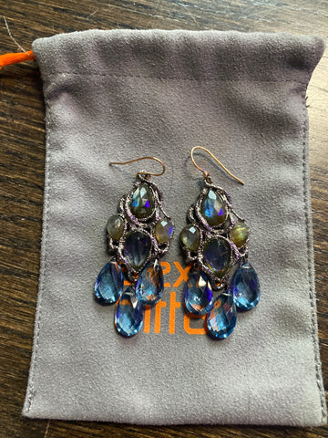 Alexis Bittar Multicolor Blues Gemstone Hanging Earring