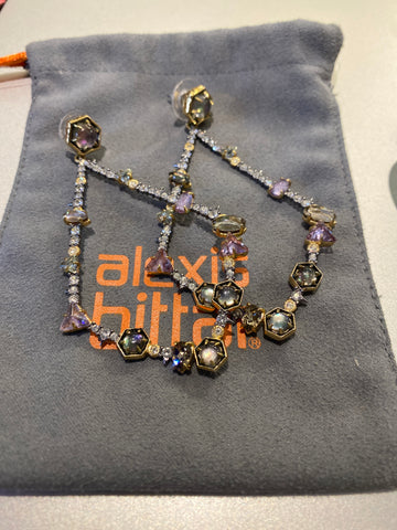Alexis Bittar Oversized Crystal and Gem Teardrop Shape Earring