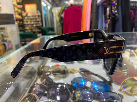 Louis Vuitton Black and White Square Logo Sunnies