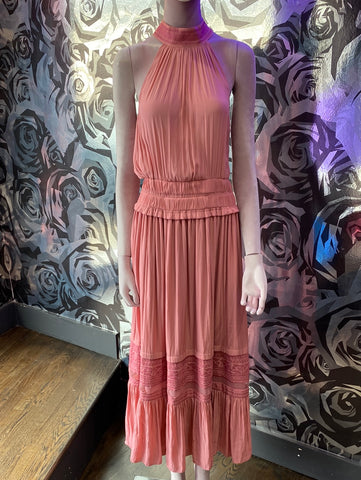 Ramy Brook Pink 'Cadence' Layered Maxi Dress in Medium Pink