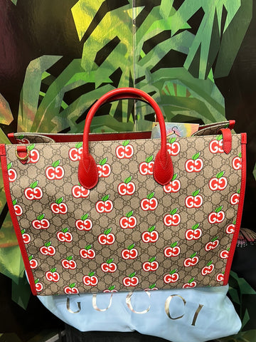 Gucci GG Supreme Apple Monogram Tote Bag