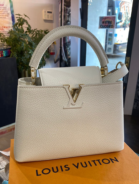 Louis Vuitton Arty Capucines BB Urs Fischer White Leather Bag with Gold Hardware