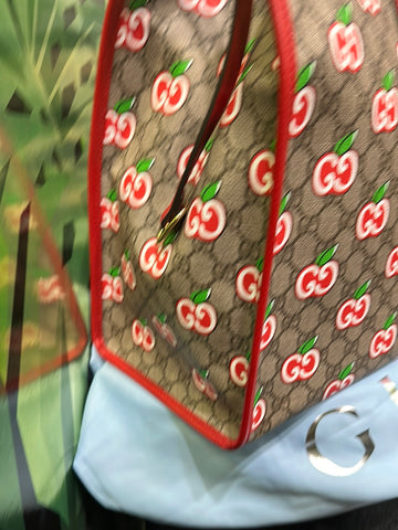 Gucci GG Supreme Apple Monogram Tote Bag