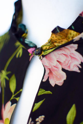 Vilshenko Black Floral Print Dress