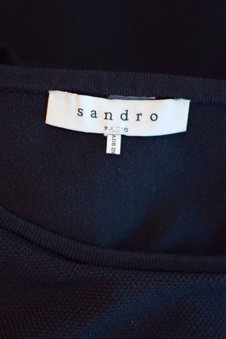 Sandro Black Short Sleeve Dress