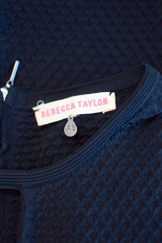 Rebecca Taylor Black Short Sleeve Stretch Dress