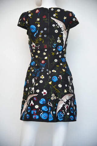 Alice and Olivia Embroidered Short Sleeve Dress