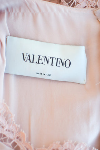 Valentino Blush Colored Lace and Wool Dress