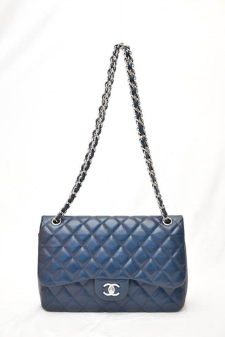 Chanel Classic Jumbo Double Flap Quilted Caviar Bag