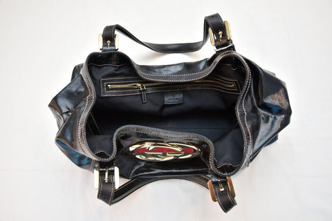 Gucci Patent Leather Bag with Large G