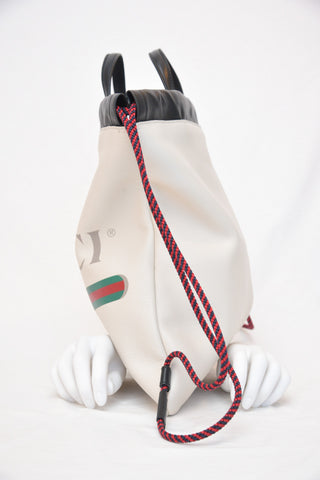 Gucci White Leather Backpack