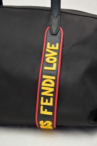 Fendi Black Nylon Overnight Bag