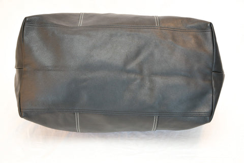 Longchamp Black Leather Top Handle Duffle