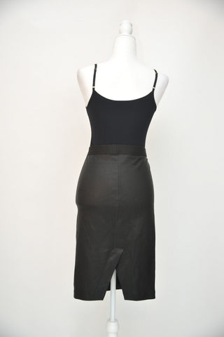 Helmut Lang Leather Skirt with Elastic Top