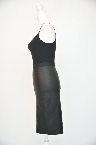 Helmut Lang Leather Skirt with Elastic Top