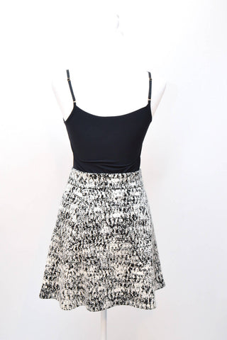 Theory Black and White Knit Flare Skirt