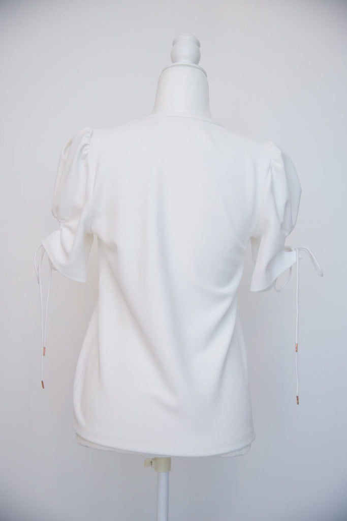 Chloe White Short Sleeve Blouse