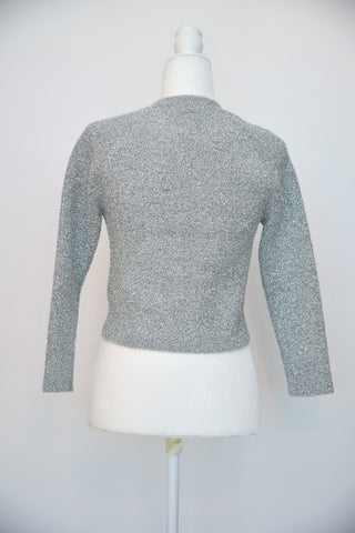 Balenciaga Silver Cropped Sweater
