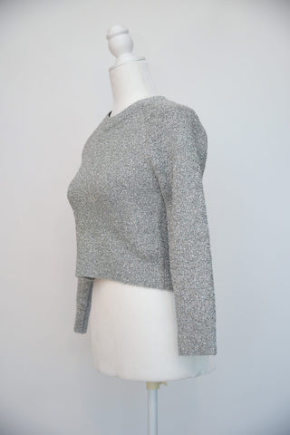 Balenciaga Silver Cropped Sweater
