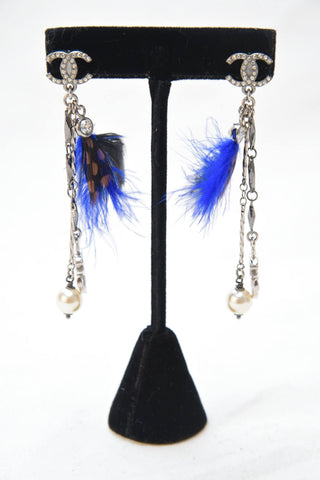 Chanel Feather Anchor Drop Earrings