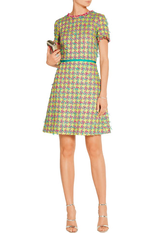 Boutique Moschino Fringed boucle-Tweed Mini Dress