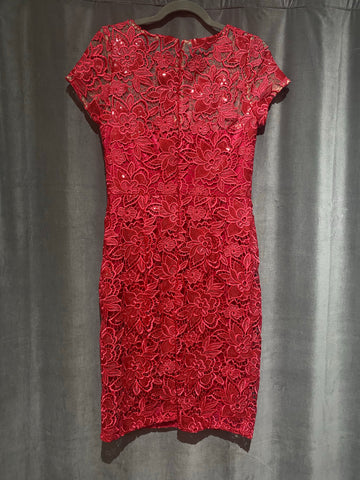 David Meister Floral Lace Straight Dress