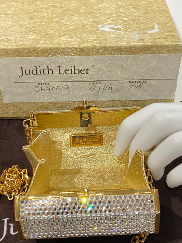 Vintage: Judith Leiber Crystal Petite Treasure Chest Shape Purse Shoulder Bag