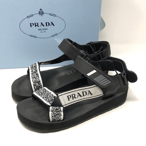 Prada Black and white Nomad Sandals