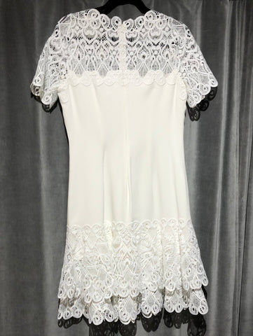 Jonathan Simkhai White Short Sleeve Embellished Dress