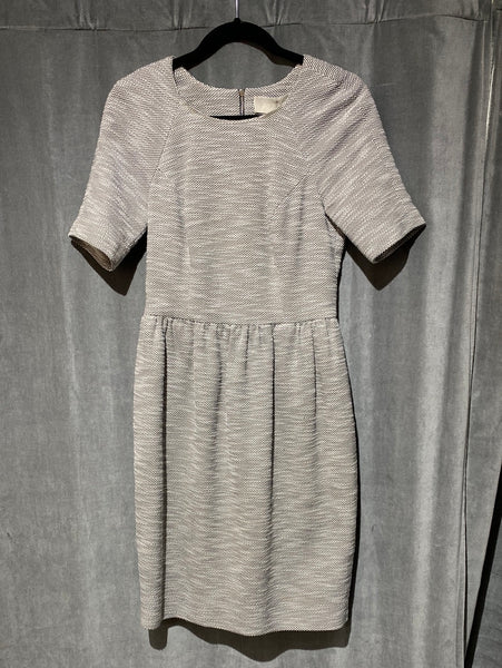 Jason Wu White, Grey Woven Short Sleeve Fit and Flare Dress