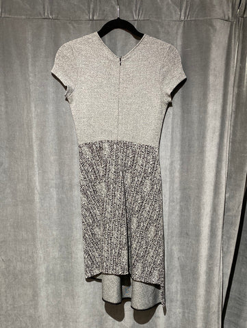 Stella McCartney Grey Short Sleeve Asymmetrical Flare Bottom Dress