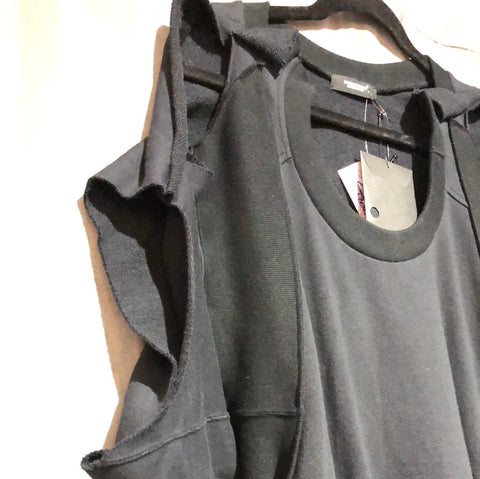Undercover Jun Taka Hashi Black Cold Shoulder Cutout Sweatshirt Dress
